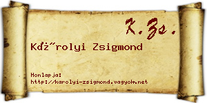 Károlyi Zsigmond névjegykártya
