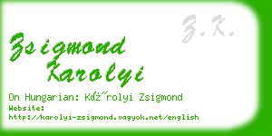 zsigmond karolyi business card